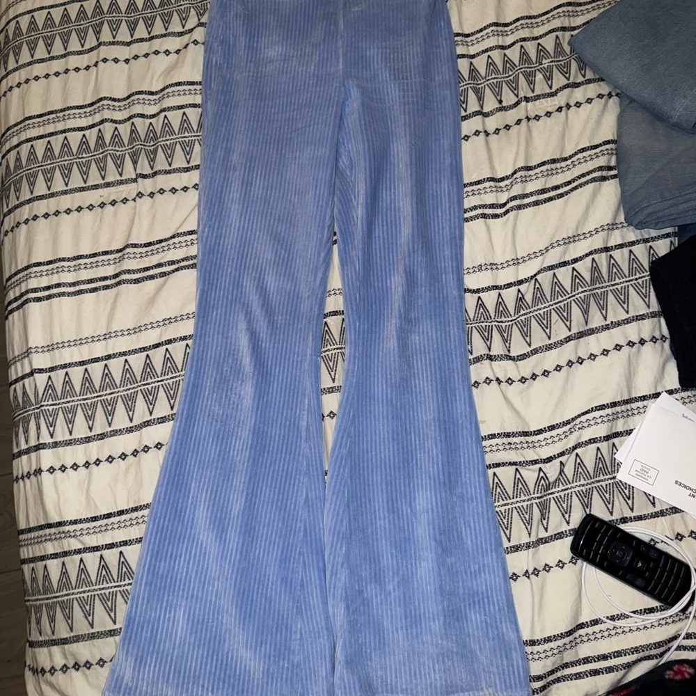 Aerie Light Blue Corduroy Flare Pants